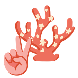 peace symbol and coral