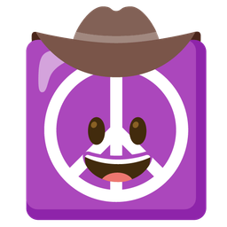 peace symbol and cowboy hat face