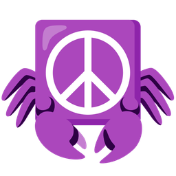 peace symbol and crab