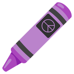 peace symbol and crayon