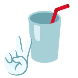 peace symbol and cup with straw