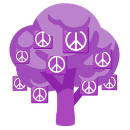 peace symbol and deciduous tree