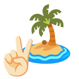 peace symbol and desert island