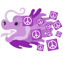 peace symbol and dragon