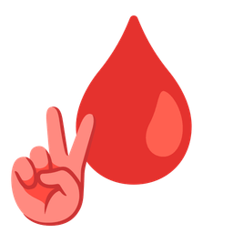 peace symbol and drop of blood