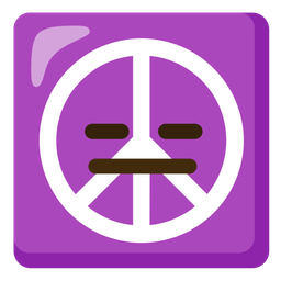 peace symbol and expressionless face