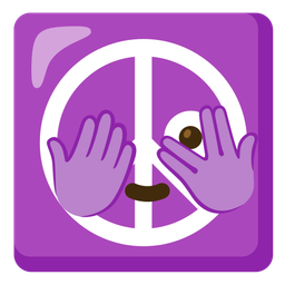peace symbol and face with peeking eye