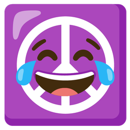 Peace symbol and Face with tears of joy