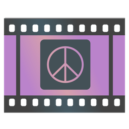 peace symbol and film frames