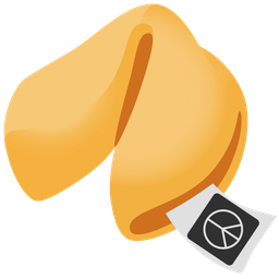 peace symbol and fortune cookie