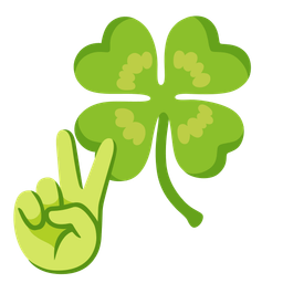 peace symbol and four leaf clover