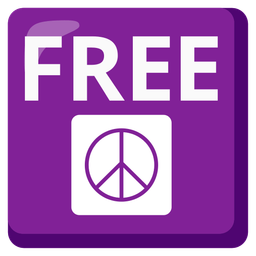 peace symbol and FREE button