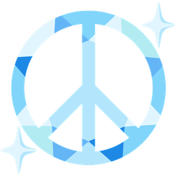 peace symbol and gem stone