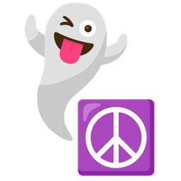 peace symbol and ghost