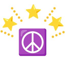 peace symbol and glowing star