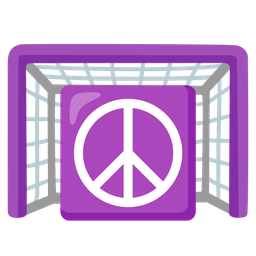 peace symbol and goal net