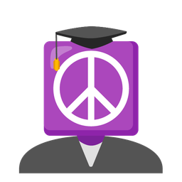 peace symbol and graduation cap