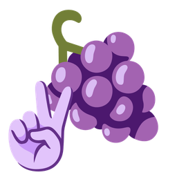 peace symbol and grapes