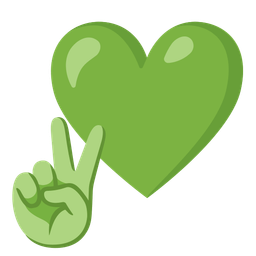 peace symbol and green heart