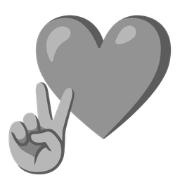 peace symbol and grey heart