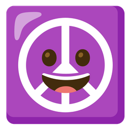 Peace symbol and Grinning face