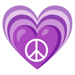 peace symbol and growing heart