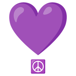 peace symbol and heart exclamation