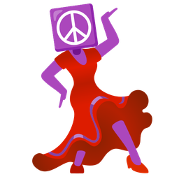 peace symbol and high-heeled shoe