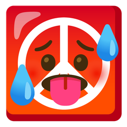 peace symbol and hot face