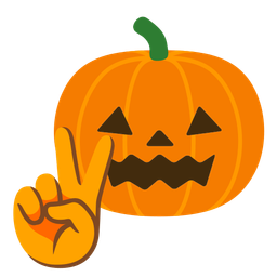 peace symbol and jack-o-lantern