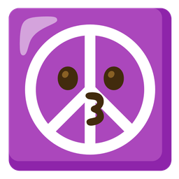 Peace symbol and Kissing face
