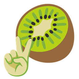 peace symbol and kiwi fruit