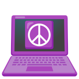 peace symbol and laptop
