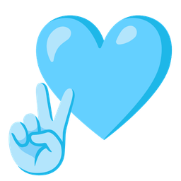 peace symbol and light blue heart