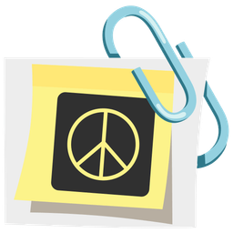 peace symbol and linked paperclips