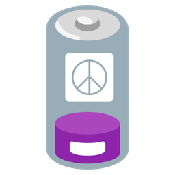 peace symbol and low battery
