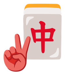 peace symbol and mahjong red dragon