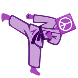 peace symbol and martial arts uniform