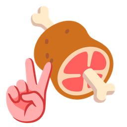 peace symbol and meat on bone