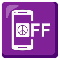 peace symbol and mobile phone off
