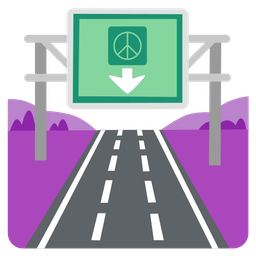peace symbol and motorway