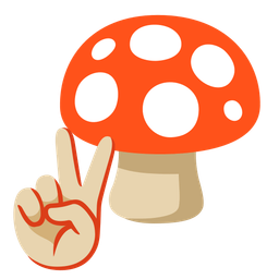 peace symbol and mushroom