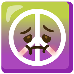 peace symbol and nauseated face