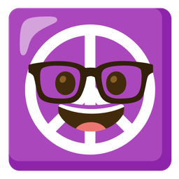 peace symbol and nerd face