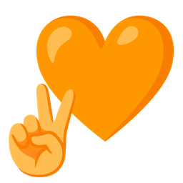 peace symbol and orange heart