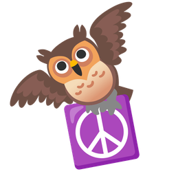 peace symbol and owl