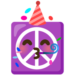 peace symbol and partying face