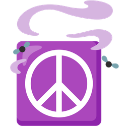 peace symbol and pile of poo