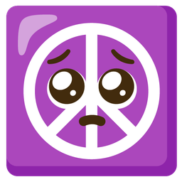 peace symbol and pleading face
