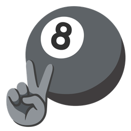 peace symbol and pool 8 ball